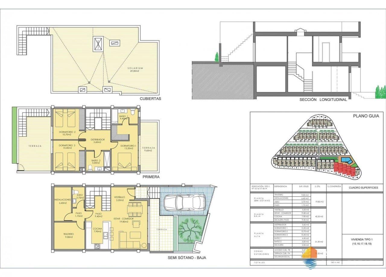 3 soveværelse Byhus til salg i Monforte del Cid med swimmingpool - € 332.500 (Ref: 7723202)
