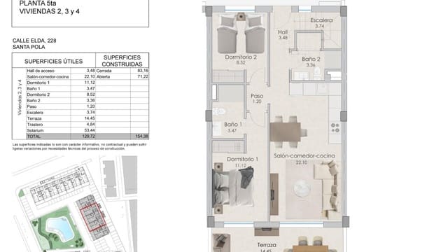 2 camera da letto Appartamento in vendita in Playa Tamarit - Playa Lissa, Santa Pola con piscina - 420.000 € (Rif: 7941101)