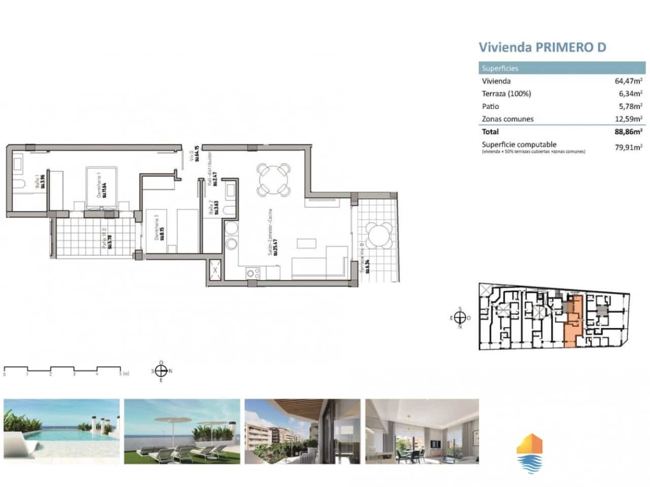 2 quarto Apartamento para venda em Guardamar del Segura com piscina - 297 000 € (Ref: 8515227)