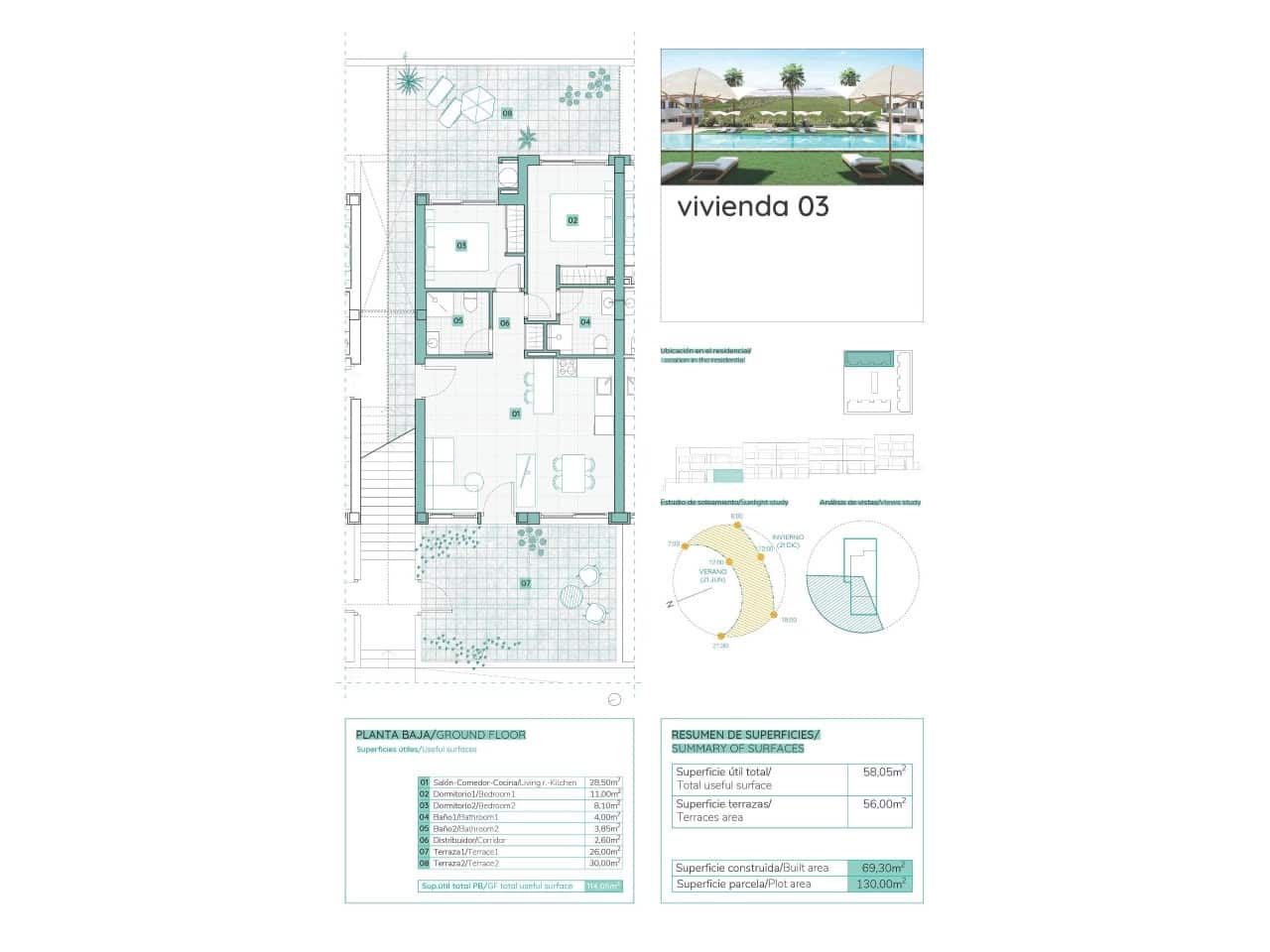 2 slaapkamer Villa te koop in Los Balcones met zwembad - € 299.900 (Ref: 8515290)