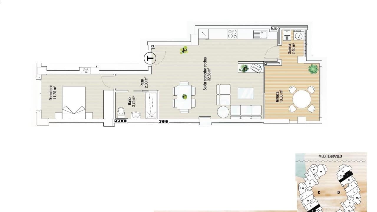 1 sovrum Lägenhet till salu i La Manga del Mar Menor med pool - 205 033 € (Ref: 8552062)