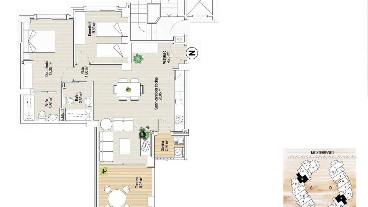 2 sovrum Lägenhet till salu i La Manga del Mar Menor med pool - 237 132 € (Ref: 8552063)