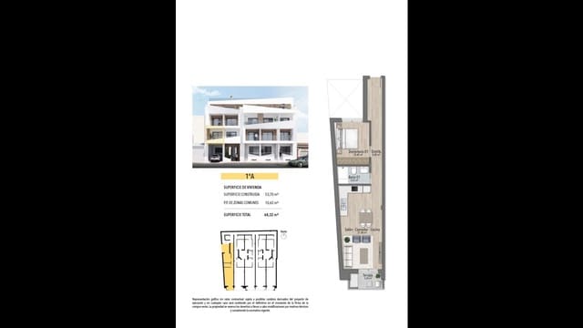 1 sovrum Lägenhet till salu i Las Piscinas Naturales, Torrevieja med pool - 239 000 € (Ref: 8594947)