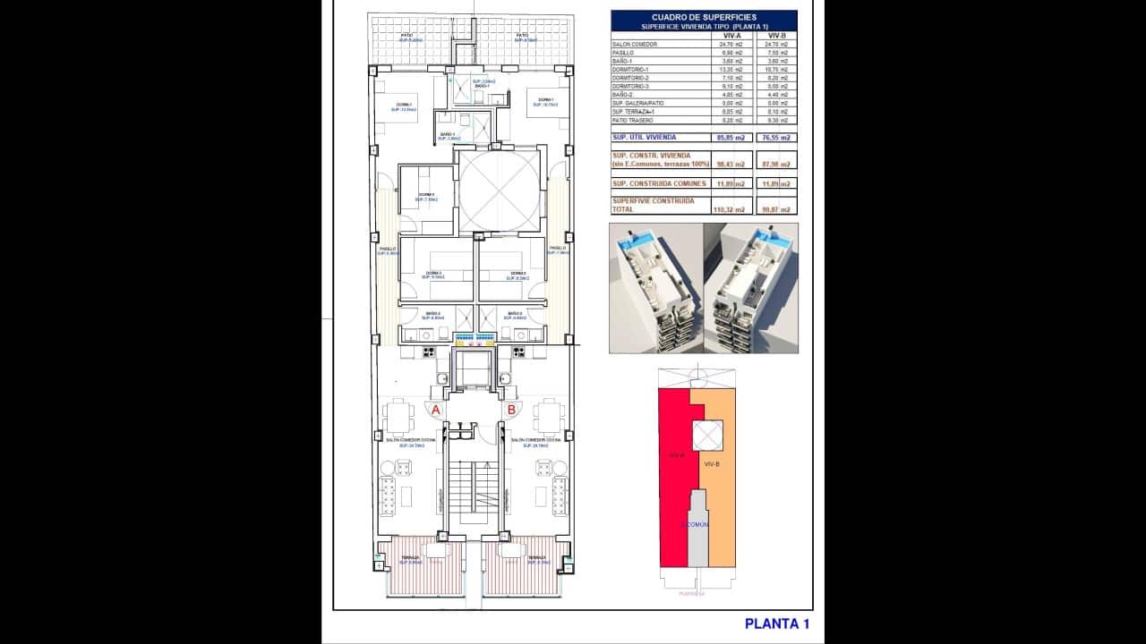 3 makuuhuone Huoneisto myytävänä paikassa Torrevieja mukana uima-altaan - 309 000 € (Ref: 8644775)