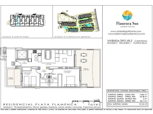 2 slaapkamer Appartement te koop in Playa Flamenca, Orihuela met zwembad - € 380.000 (Ref: 9233230)