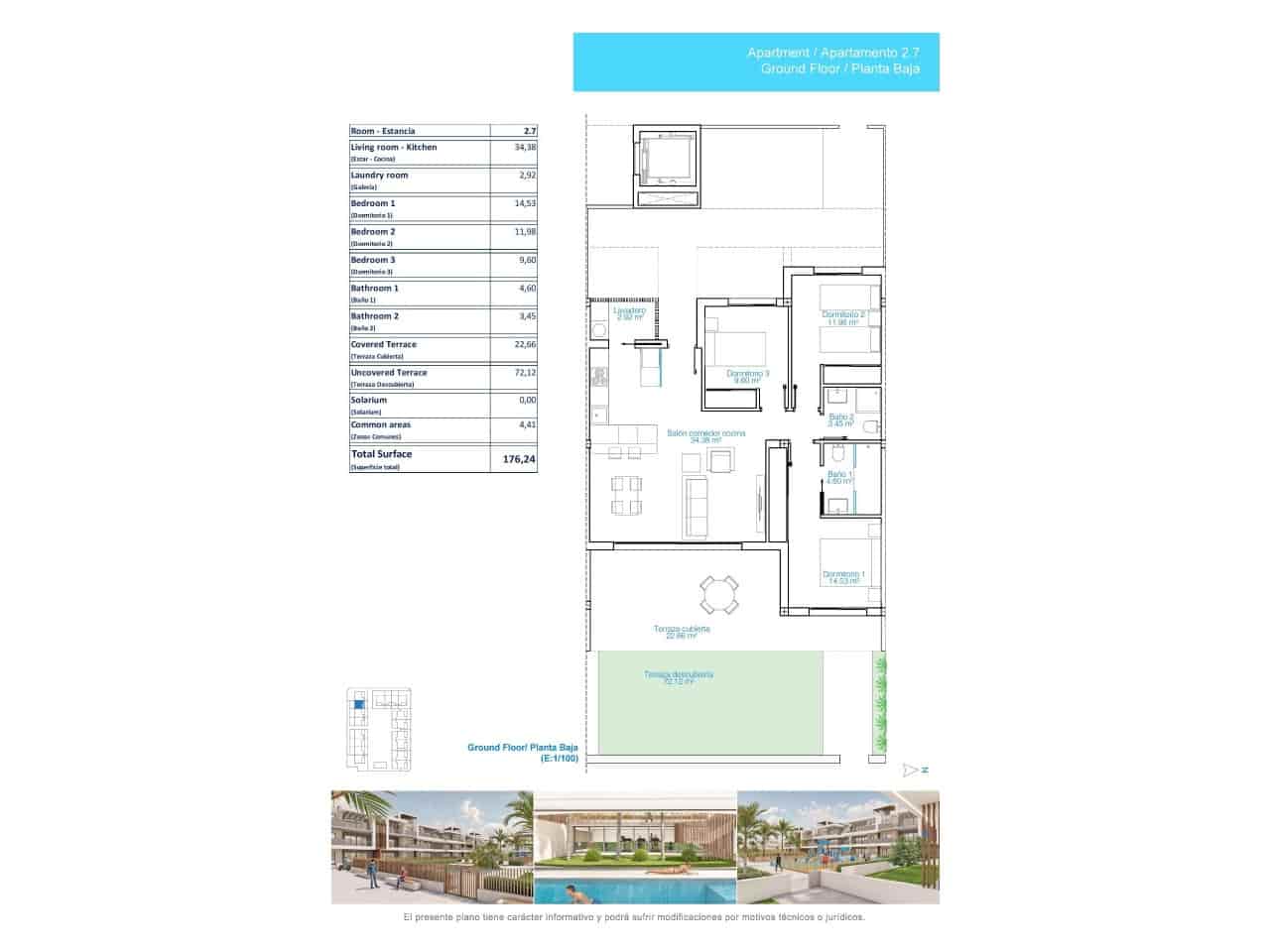 3 chambre Appartement à vendre à Pilar de la Horadada avec piscine - 419 900 € (Ref: 9233297)