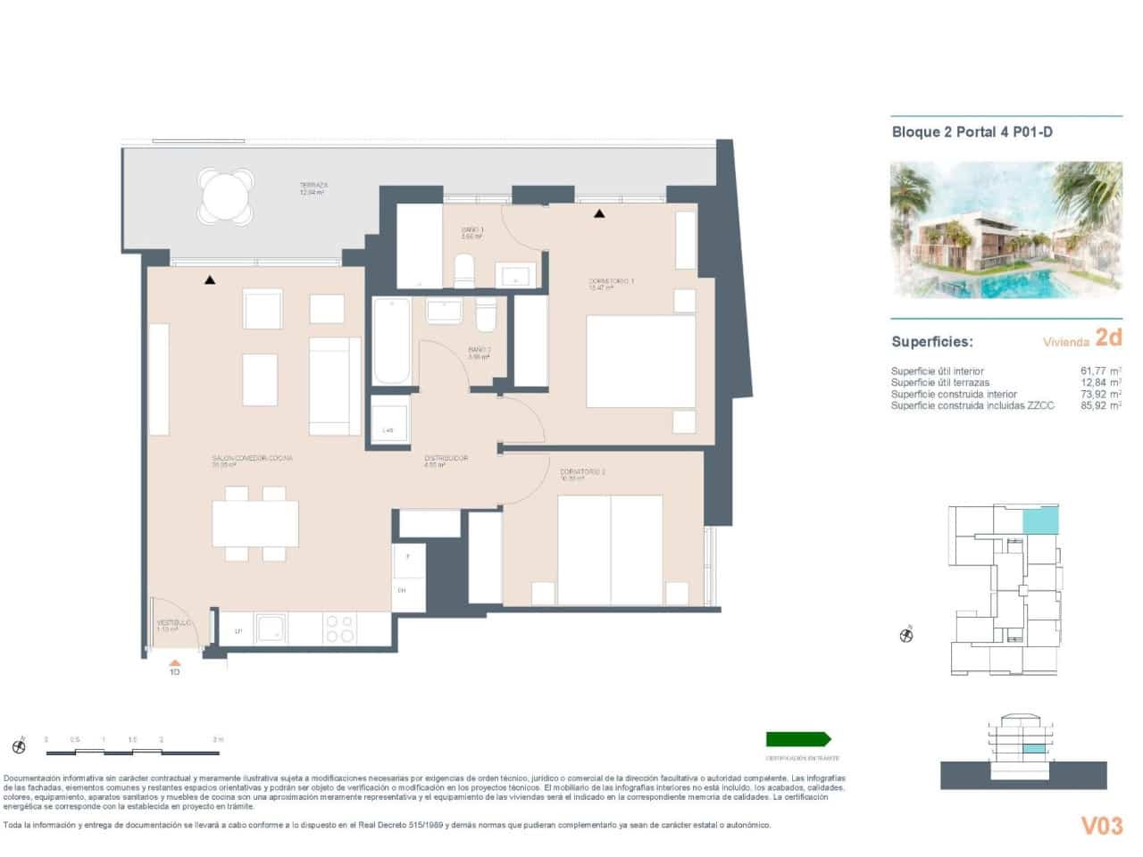 2 makuuhuone Huoneisto myytävänä paikassa Javea / Xabia mukana uima-altaan - 333 000 € (Ref: 9233323)
