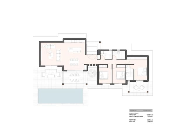 Chalet de 3 habitaciones en Benissa en venta con piscina - 890.000 € (Ref: 9233328)