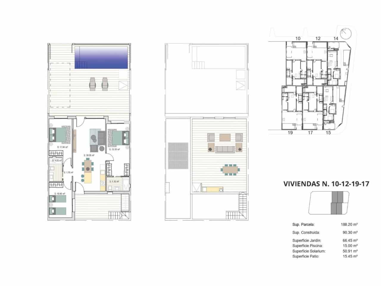 3 soveværelse Byhus til salg i Roldan med swimmingpool - € 332.900 (Ref: 9233364)