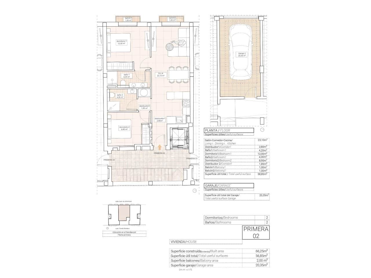 2 chambre Appartement à vendre à Hondon de las Nieves - 198 000 € (Ref: 9233367)