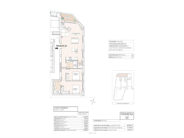 2 slaapkamer Appartement te koop in Hondón de las Nieves met zwembad - € 205.000 (Ref: 9233370)