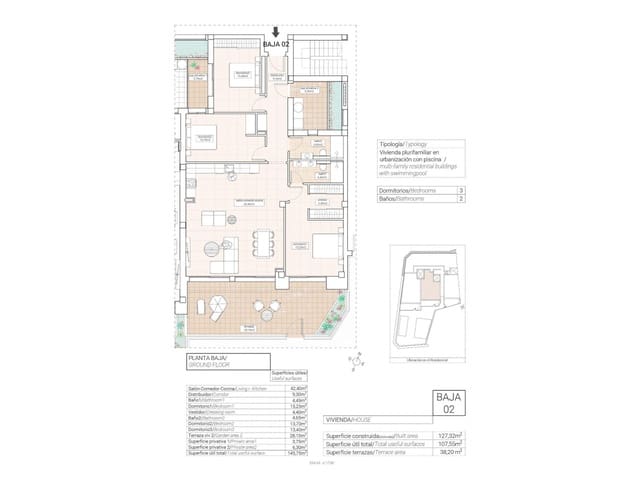 3 chambre Appartement à vendre à Hondón de las Nieves avec piscine - 305 000 € (Ref: 9233371)