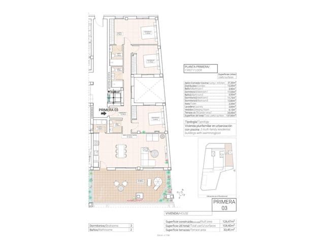 3 sovrum Lägenhet till salu i Hondón de las Nieves med pool - 280 000 € (Ref: 9233372)