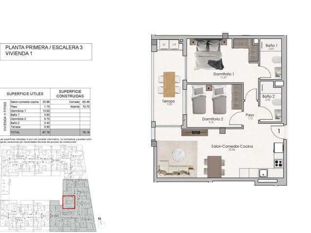 2 sovrum Lägenhet till salu i Norte, Santa Pola med pool - 265 000 € (Ref: 9233389)