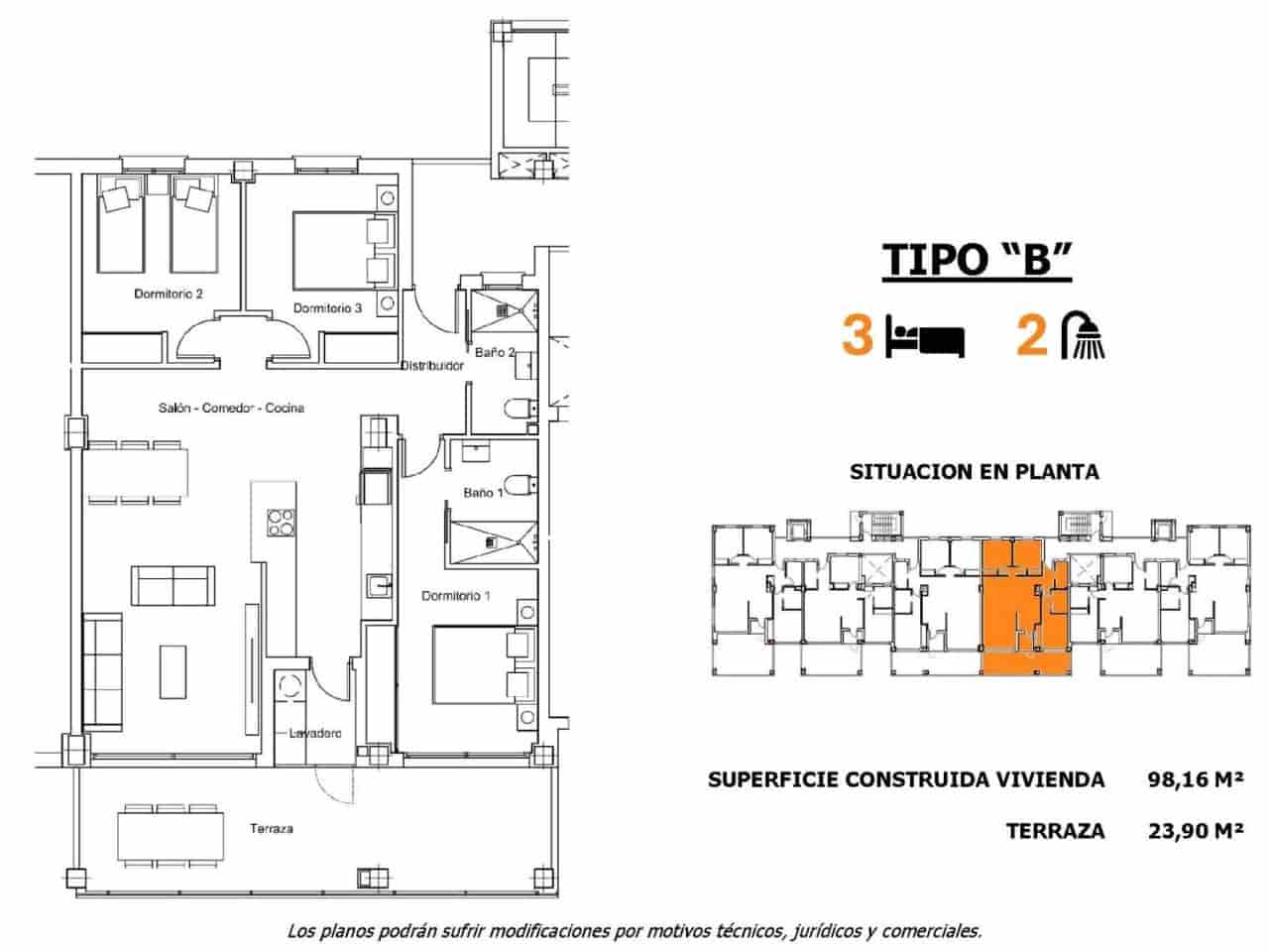 3 sovrum Lägenhet till salu i San Miguel de Salinas med pool - 322 000 € (Ref: 9233399)