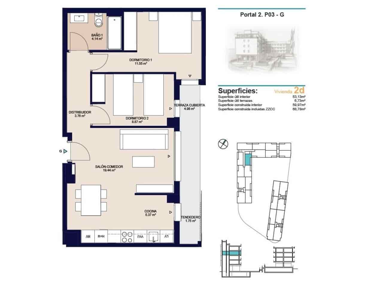 2 bedroom Apartment for sale in Alicante / Alacant city with pool garage - € 278,900 (Ref: 9233406)