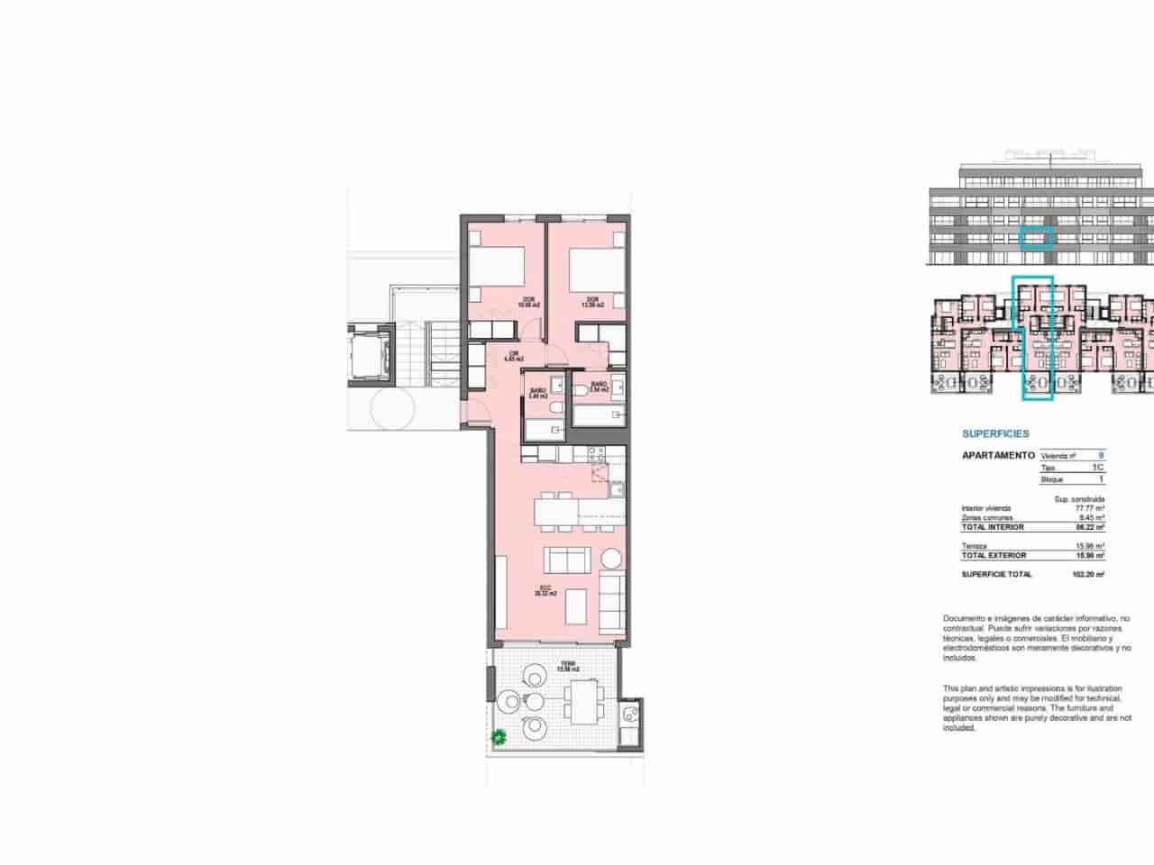 2 quarto Apartamento para venda em Torre-Pacheco com piscina garagem - 285 000 € (Ref: 9233410)