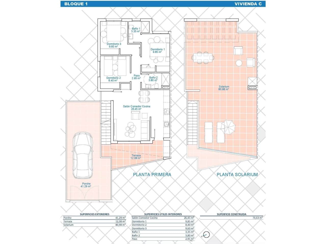 3 quarto Moradia para venda em Pilar de la Horadada com piscina - 284 900 € (Ref: 9233426)