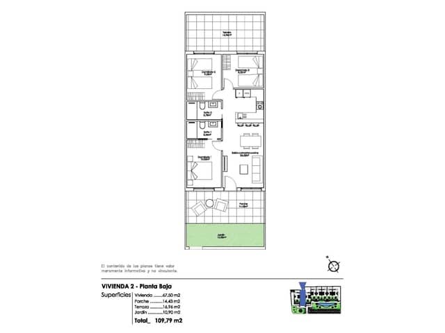 3 chambre Villa/Maison à vendre à Pilar de la Horadada ciudad, Pilar de la Horadada avec piscine - 270 000 € (Ref: 9233440)