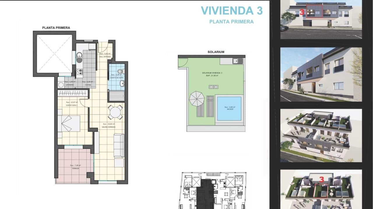 1 quarto Apartamento para venda em Pilar de la Horadada - 185 000 € (Ref: 9233517)