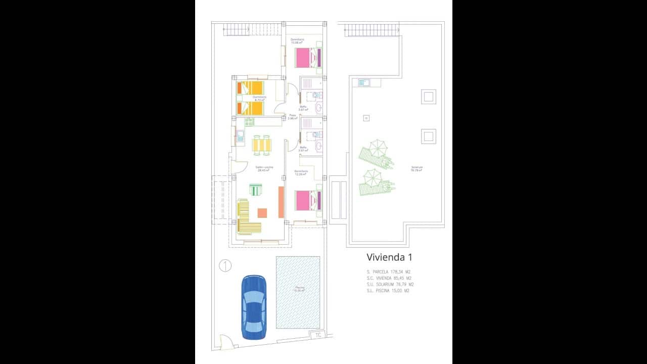 Chalet de 3 habitaciones en San Javier en venta con piscina - 299.900 € (Ref: 9233538)