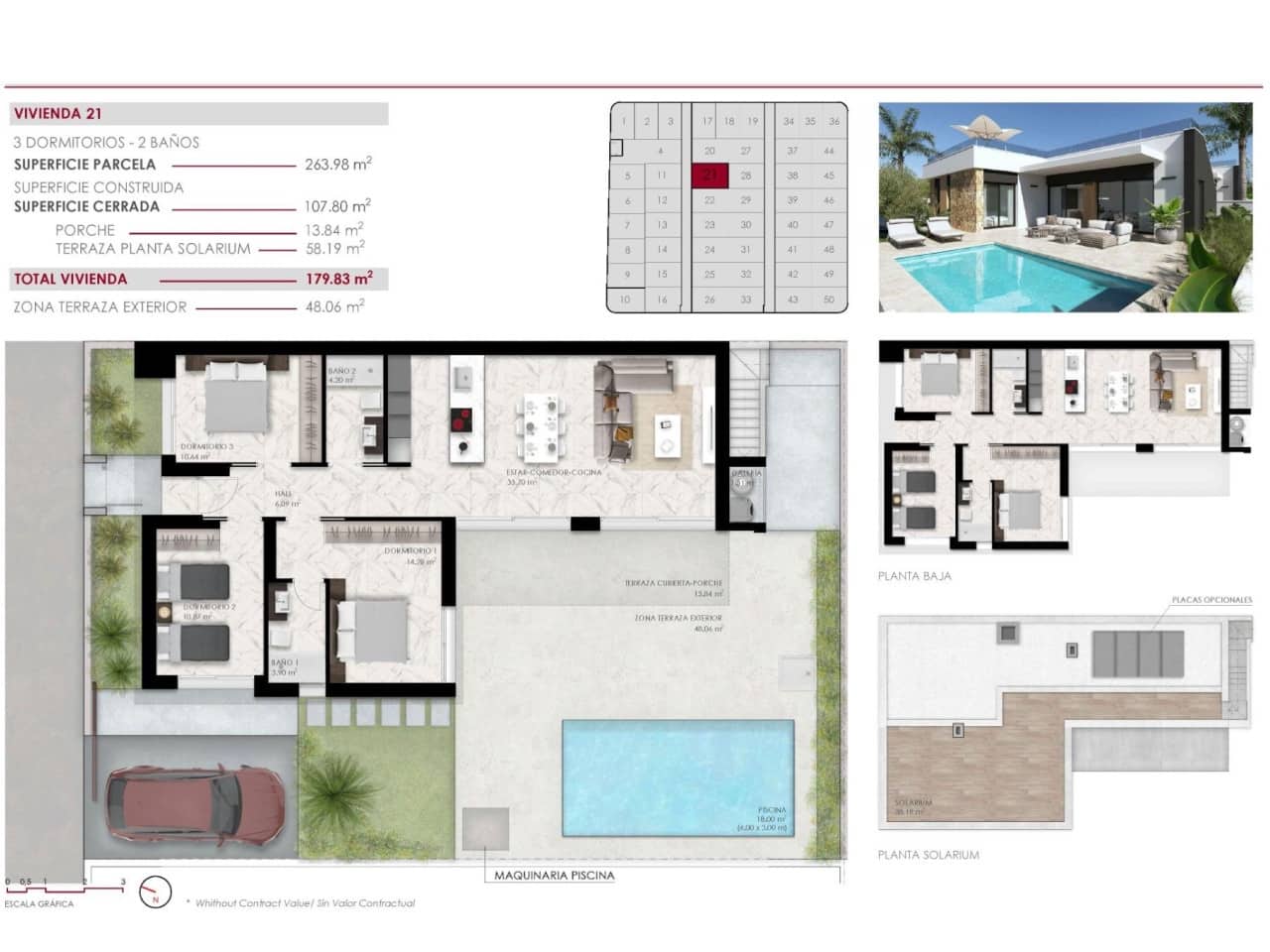 3 Zimmer Villa zu verkaufen in Ciudad Quesada mit Pool - 496.000 € (Ref: 9233547)