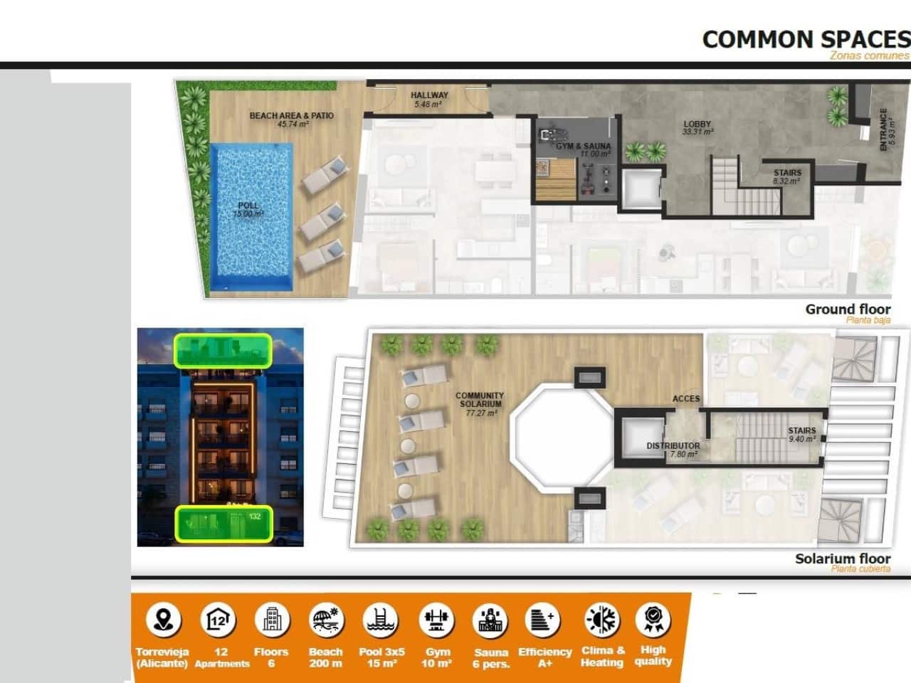 1 quarto Apartamento para venda em Torrevieja com piscina - 195 000 € (Ref: 9254470)