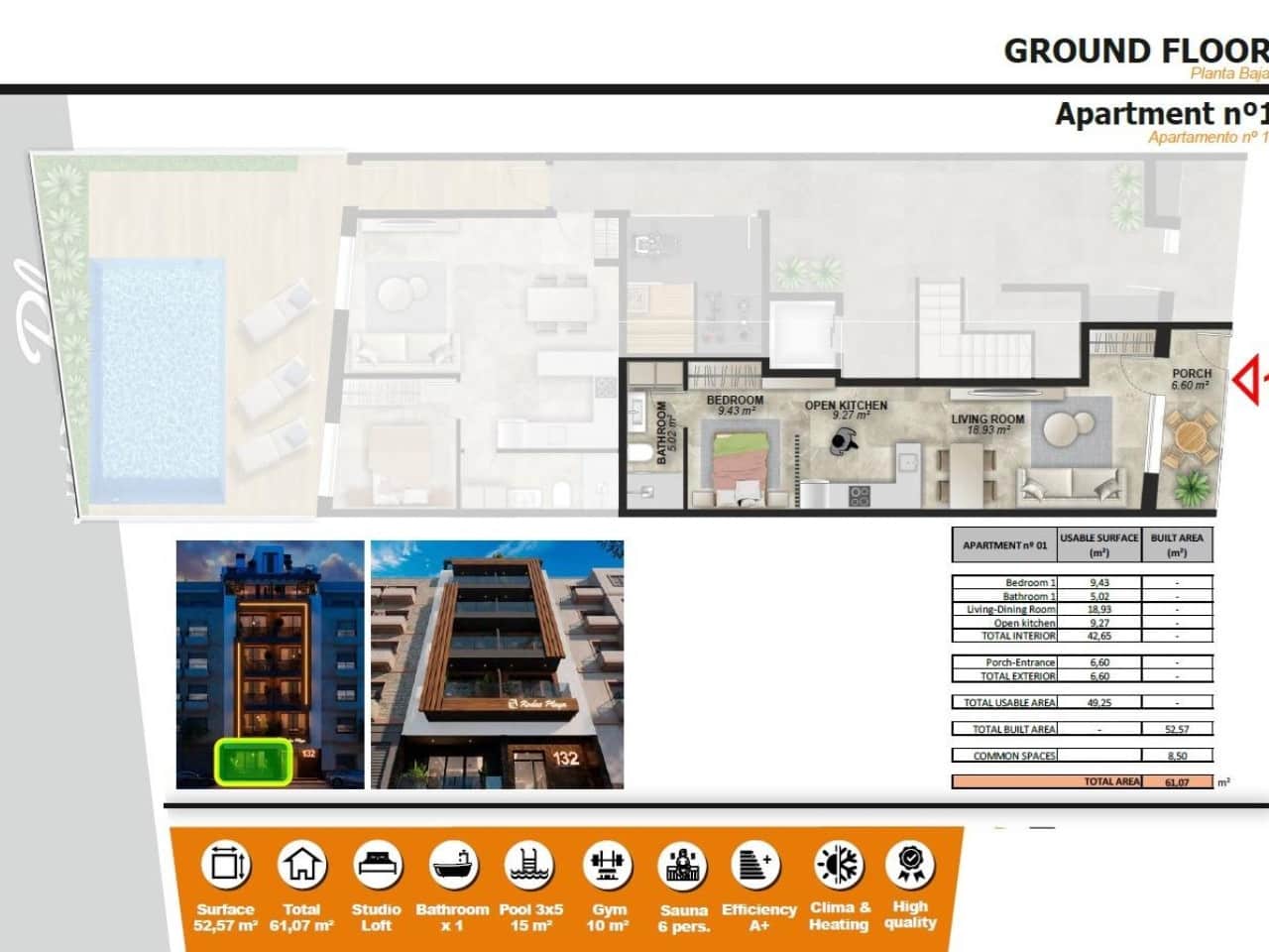 1 quarto Apartamento para venda em Torrevieja com piscina - 195 000 € (Ref: 9254470)