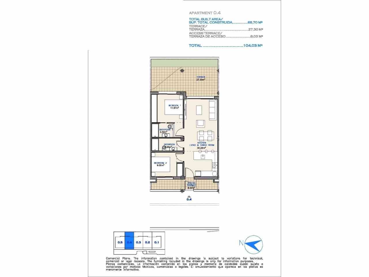 Apartamento de 2 habitaciones en Los Alcázares en venta con piscina - 275.000 € (Ref: 9254547)