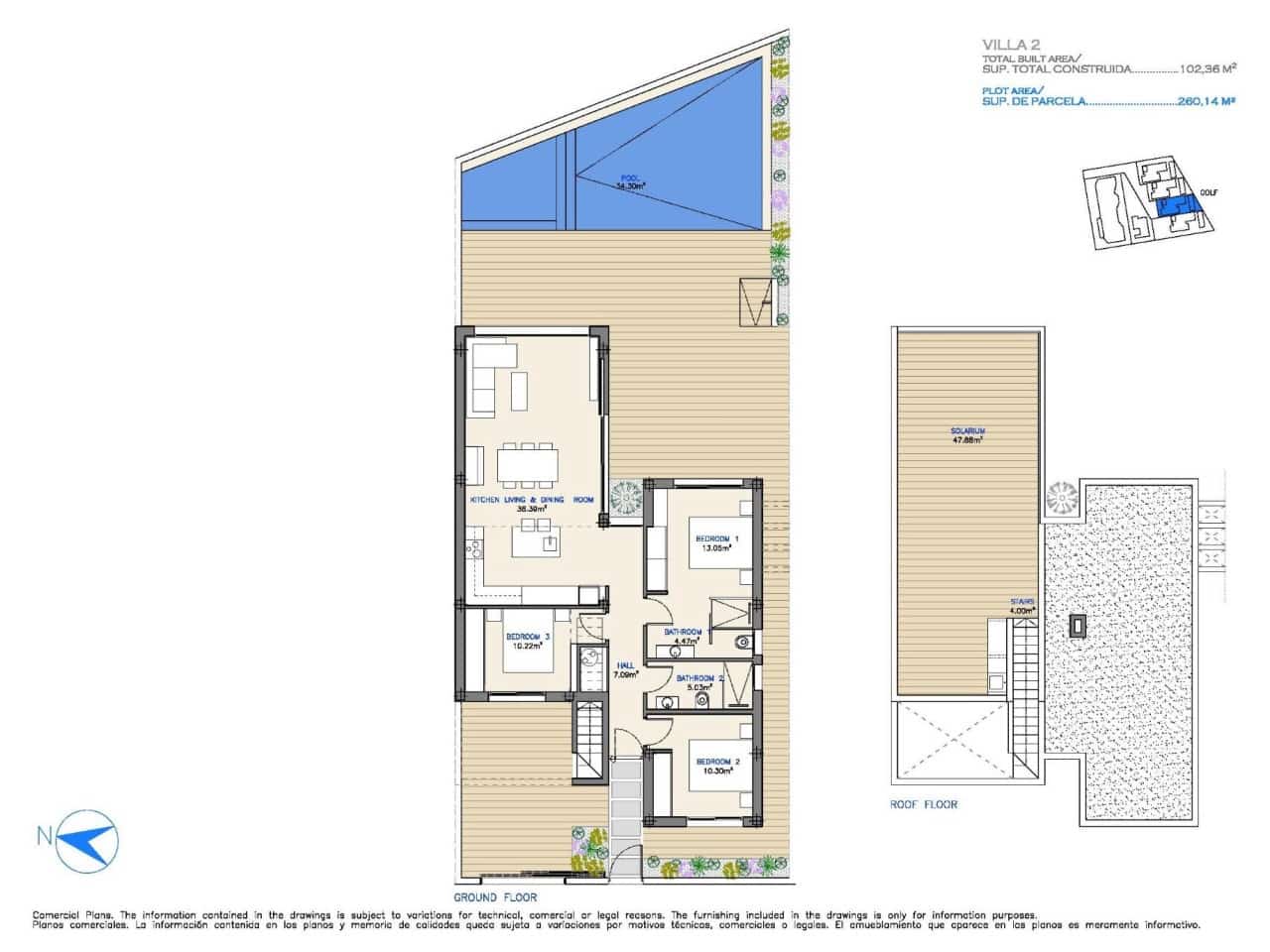3 sovrum Villa till salu i Los Alcazares med pool - 599 000 € (Ref: 9254552)