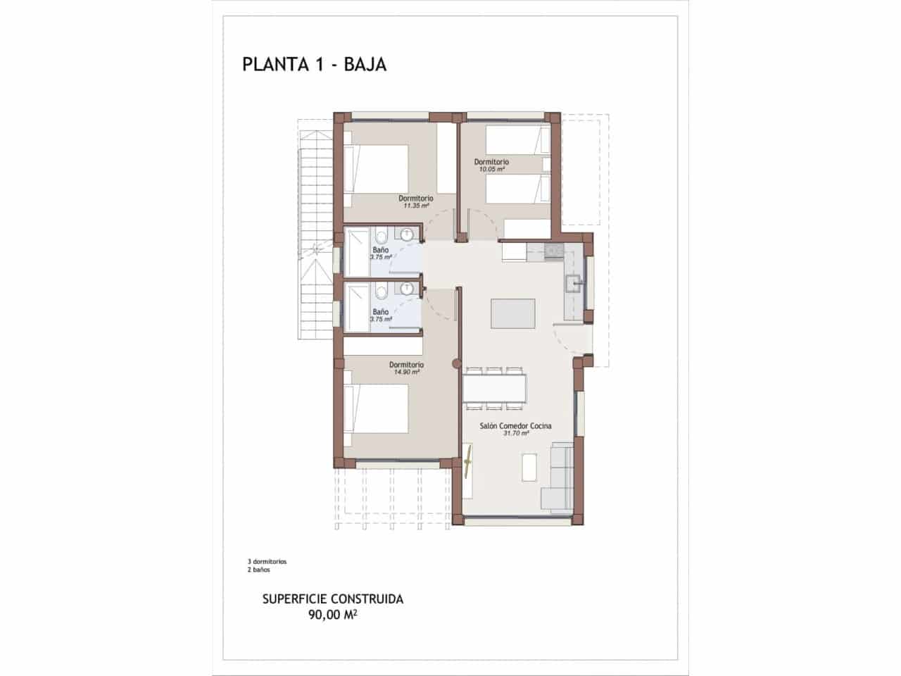 3 soverom Villa til salgs i Vera med svømmebasseng garasje - € 429 000 (Ref: 9634041)