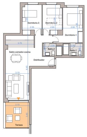3 sypialnia Apartament na sprzedaż w Torre del Mar, Vélez-Málaga z basenem garażem - 247 200 € (Ref: 8742983)