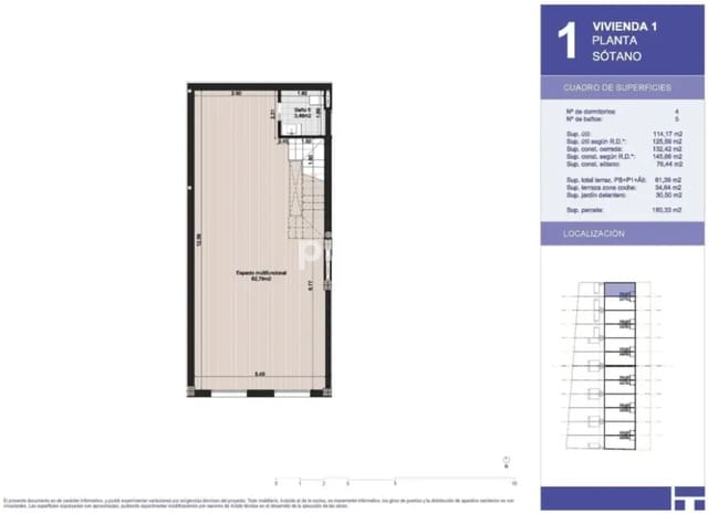 4 sypialnia Dom blizniak na sprzedaż w Torrox-Costa, Torrox z basenem garażem - 460 900 € (Ref: 8993556)