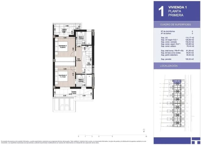 4 sypialnia Dom blizniak na sprzedaż w Torrox-Costa, Torrox z basenem garażem - 460 900 € (Ref: 8993556)