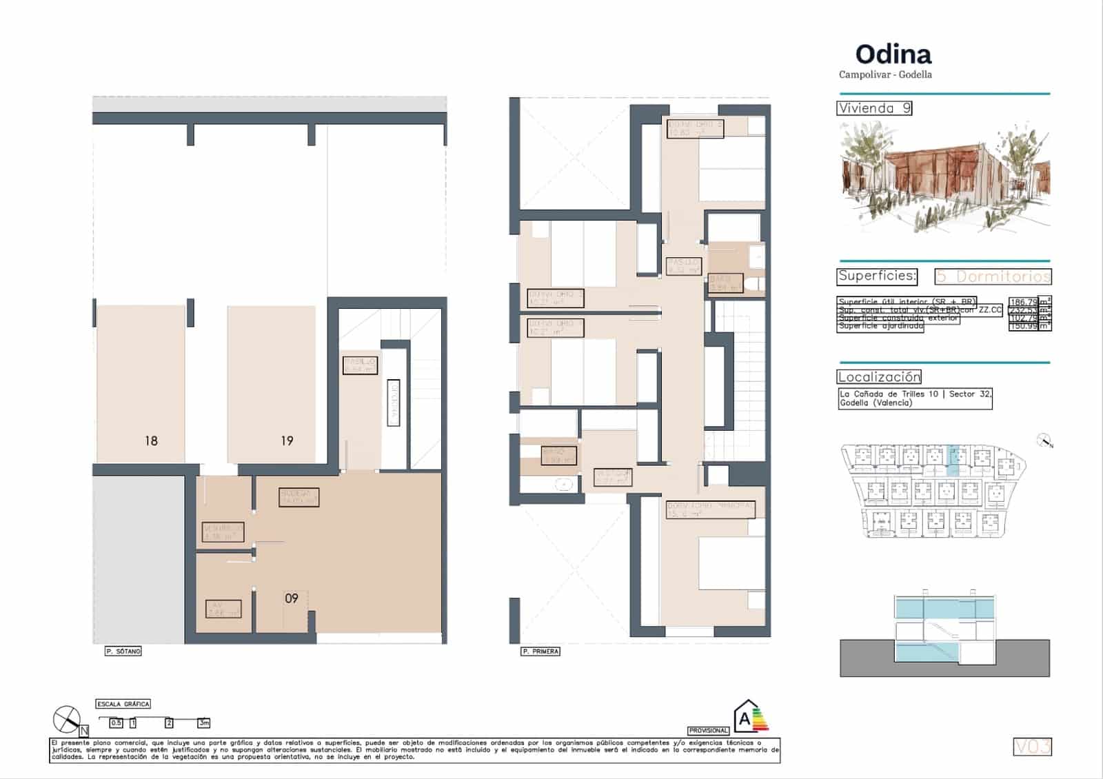5 sypialnia Dom szeregowy na sprzedaż w Godella z garażem - 915 000 € (Ref: 9911488)
