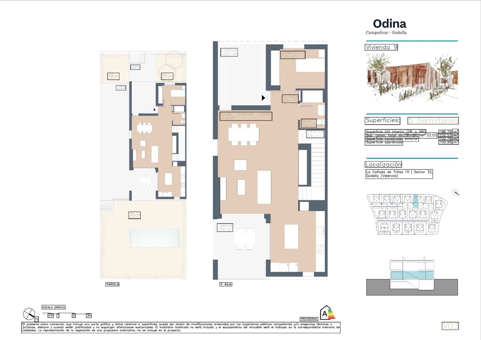 5 sypialnia Dom szeregowy na sprzedaż w Godella z garażem - 915 000 € (Ref: 9911488)