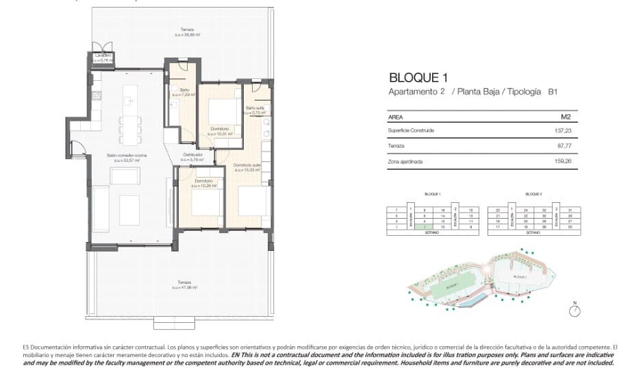 3 slaapkamer Appartement te koop in Las Colinas Golf met zwembad - € 625.000 (Ref: 8460611)