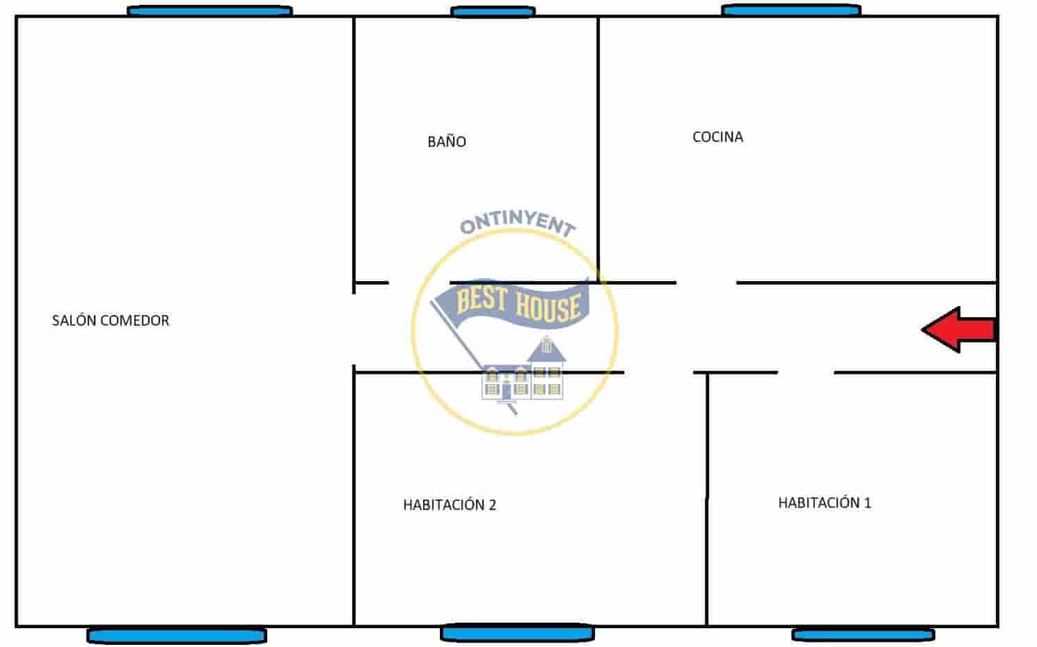 2 bedroom Flat for rent in Albaida - € 475 (Ref: 8392617)