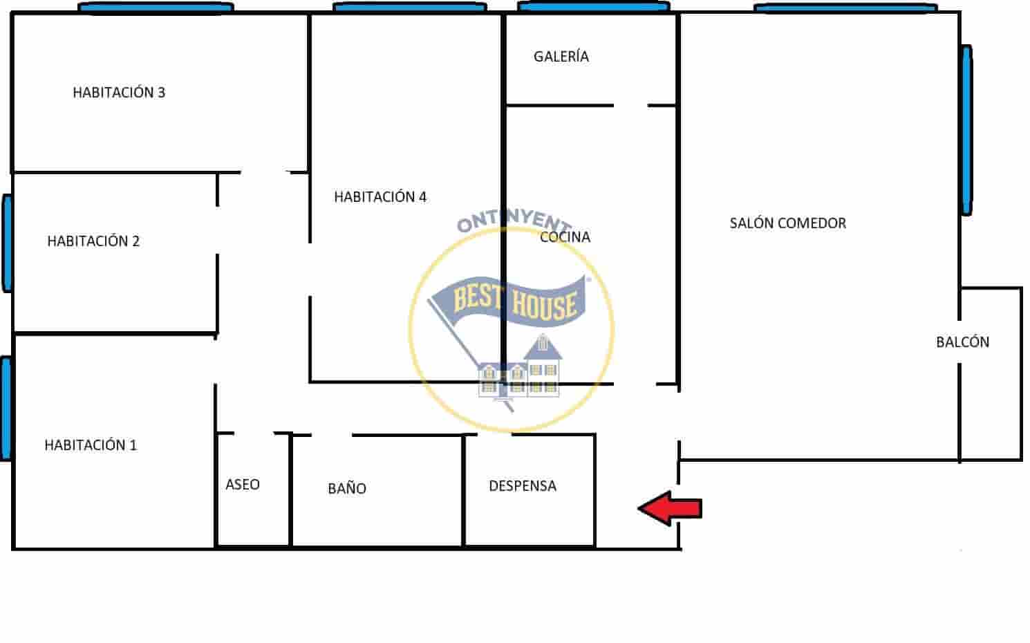 4 soveværelse Lejlighed til salg i Ontinyent - € 120.000 (Ref: 8415391)