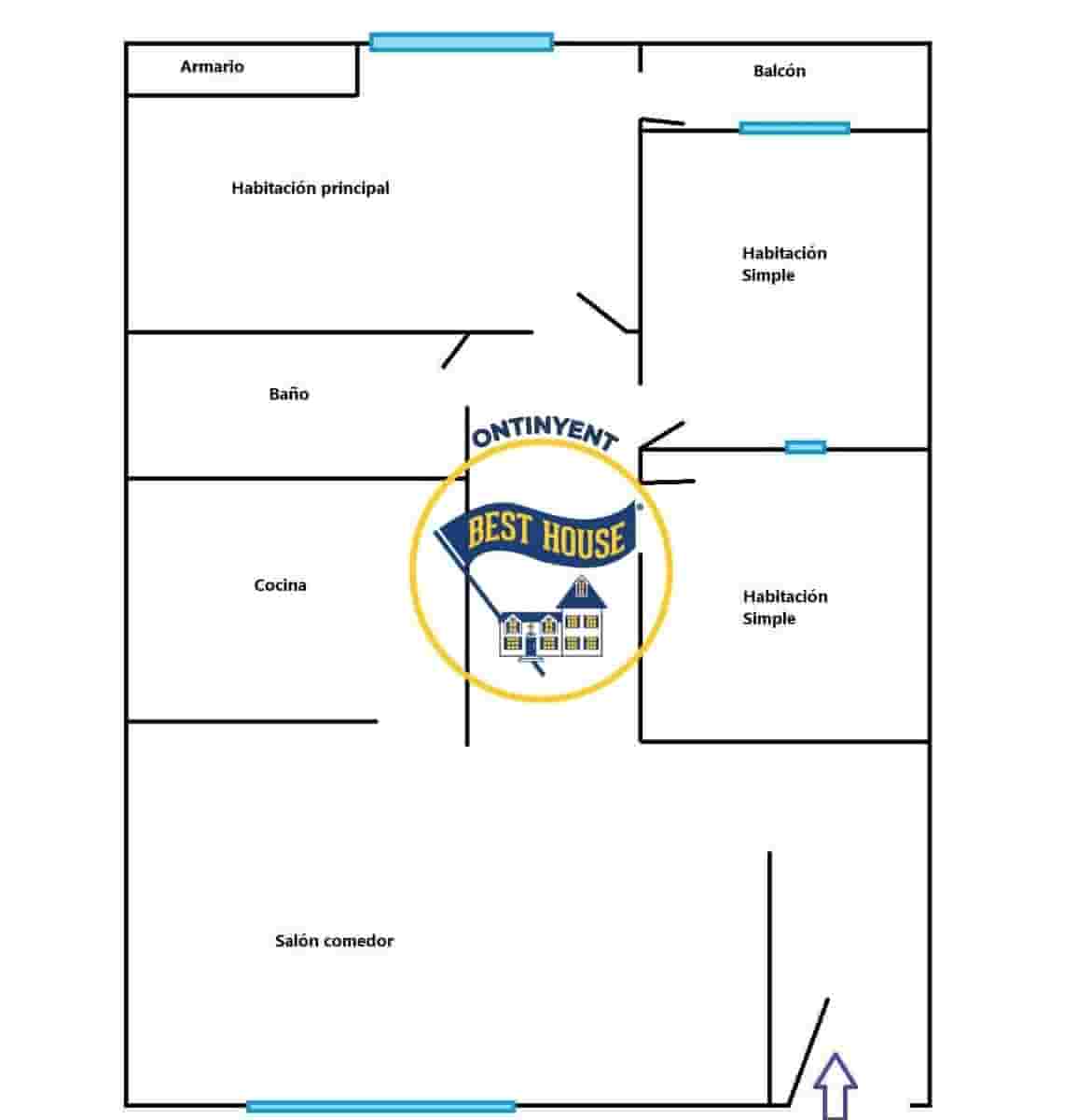 3 soveværelse Lejlighed til salg i Ontinyent - € 80.000 (Ref: 8841270)