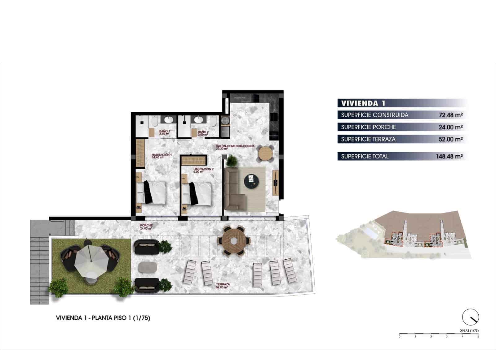 2 bedroom Bungalow for sale in Finestrat with pool - € 355,000 (Ref: 8488890)