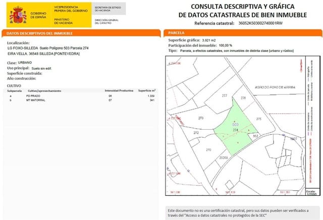 Byggetomt til salgs i Silleda - € 60 000 (Ref: 9264223)