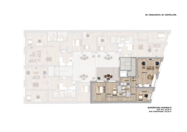 3 slaapkamer Flat te koop in Castelló de la Plana met garage - € 185.000 (Ref: 8572208)