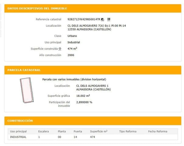 Yritys myytävänä paikassa Almassora / Almazora - 93 000 € (Ref: 9041640)