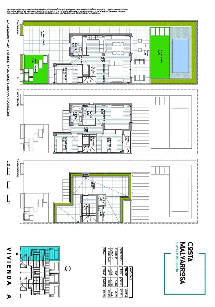 3 camera da letto Villetta a Schiera in vendita in Burriana / Borriana - 430.000 € (Rif: 9128615)
