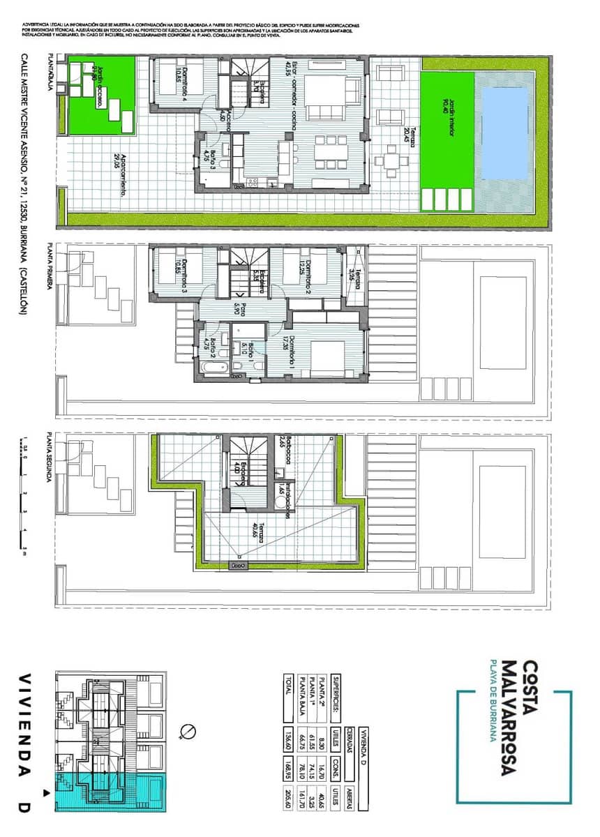 3 camera da letto Villetta a Schiera in vendita in Burriana / Borriana - 430.000 € (Rif: 9128615)