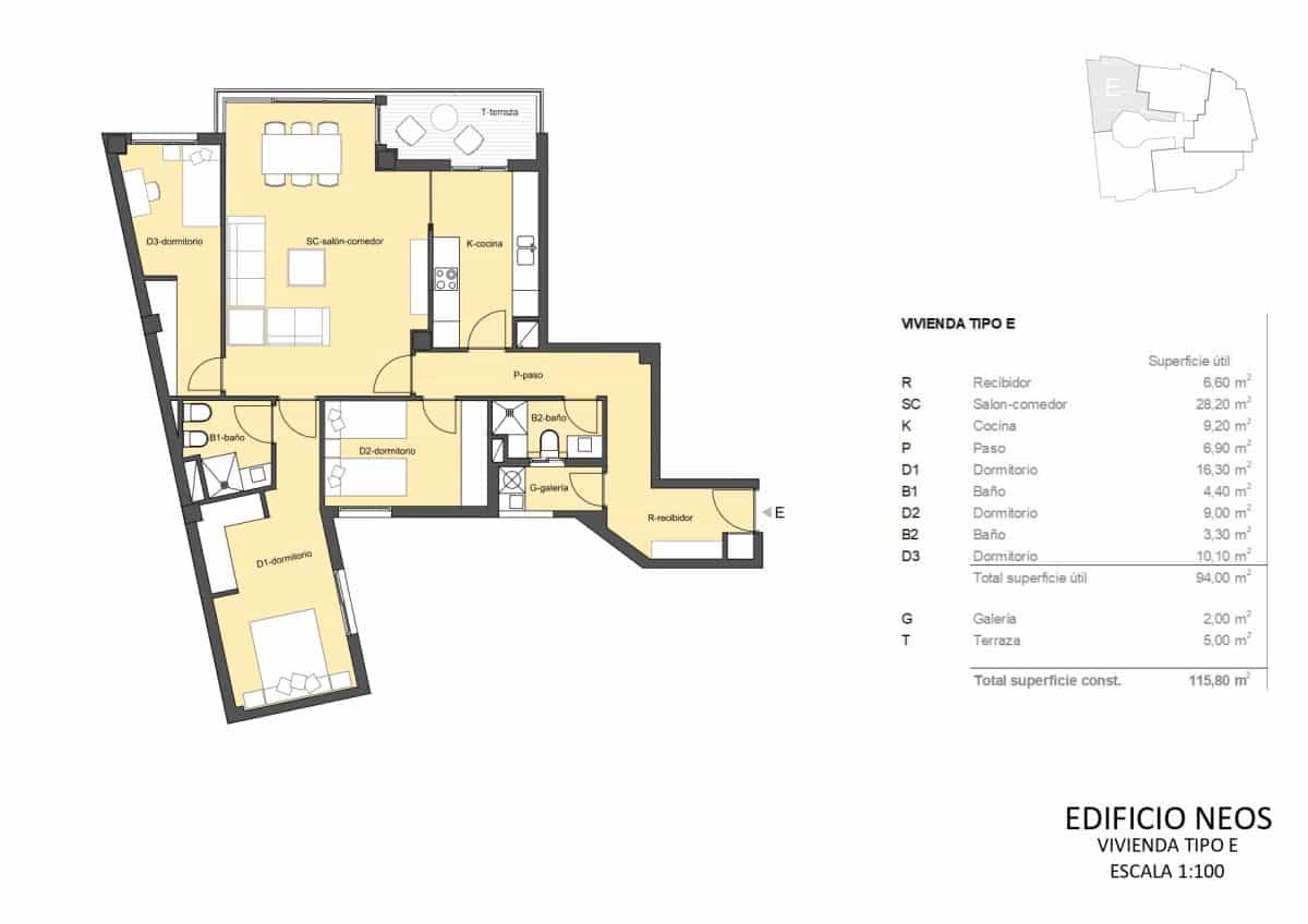 3 bedroom Flat for sale in Castello de la Plana with garage - € 275,000 (Ref: 9202751)