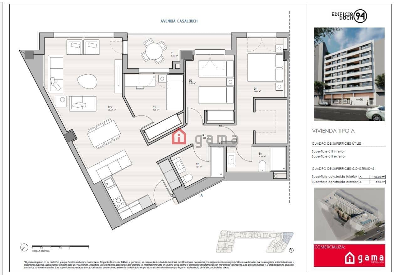 3 bedroom Flat for sale in Castello de la Plana with garage - € 247,000 (Ref: 9413815)