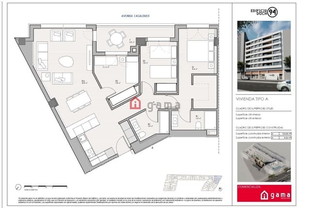 Piso de 3 habitaciones en Castelló de la Plana en venta con garaje - 247.000 € (Ref: 9413815)