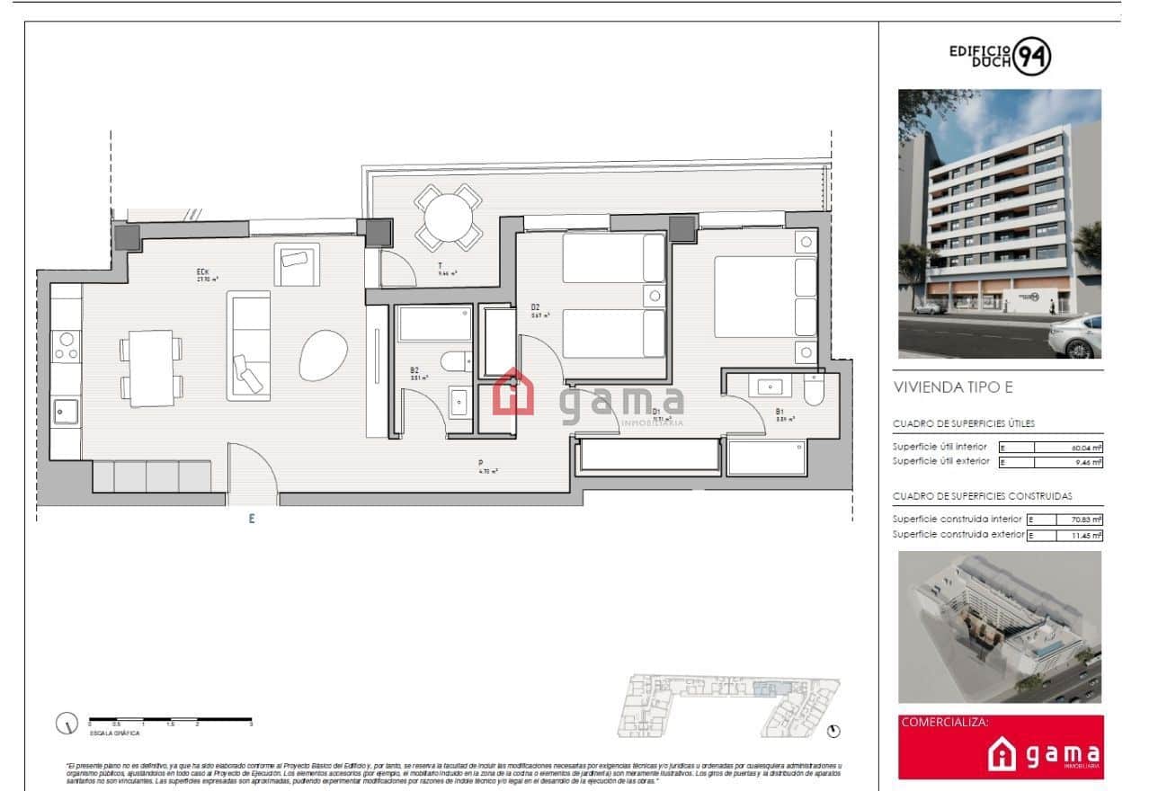 2 bedroom Flat for sale in Castello de la Plana with garage - € 208,000 (Ref: 9413822)